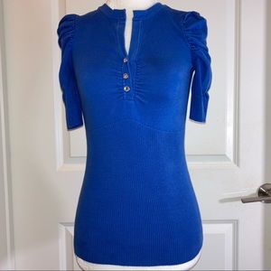 International Concepts | petit | blue | cinched short sleeves top
